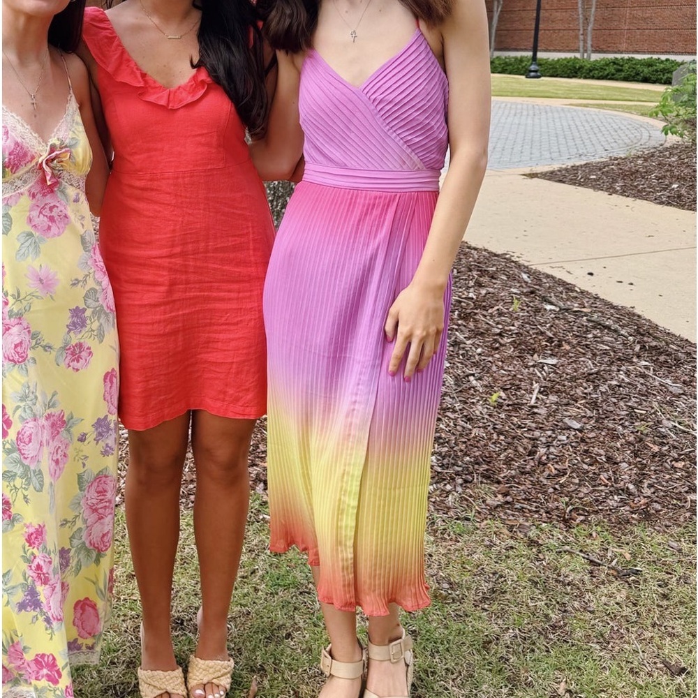 Keith Ombré Pleated Mini Dress